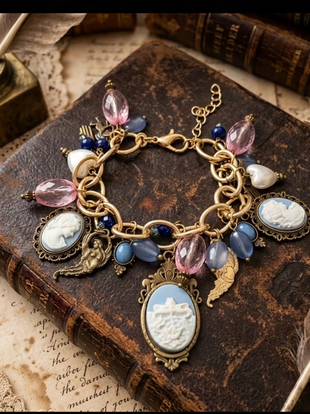 New! The “Antoninette” Cameos Charm Cottagecore Bracelet